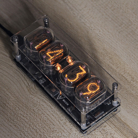 IN-12 Glow Tube Clock 4-bit IN12 glow tube clock Seven-color RGB LED DS3231 nixie clock IN-12B ► Photo 1/4