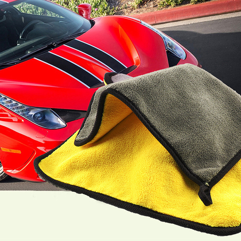 Microfiber Car Goods Cleaning Drying Cloth Hemming for Car Care Cloth Detailing Wash Towel Auto Wash Towel 30x30/40/60CM ► Photo 1/6