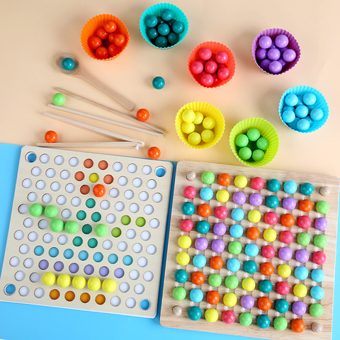 Kids Toys Montessori Wooden Toys Hands Brain Training Clip Beads Puzzle Board Math Game Baby Early Educational Toys For Children ► Photo 1/6
