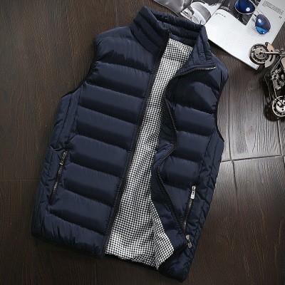 2022 Autumn Winter New Men Cotton Vest Jacket Solid Color Sleeveless Down Waistcoat Jacket  Male Casual Vest Coat Plus Size 5XL ► Photo 1/5