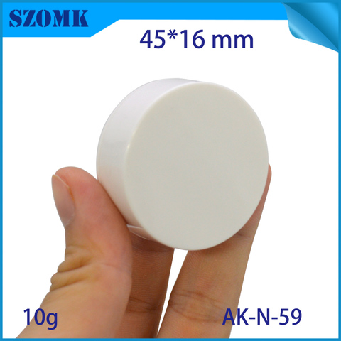 1 piece 46*16 white abs plastic round shape bluetooth base station housing linn junction enclosure ultrasonic welding device ► Photo 1/1