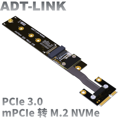 Free shipping ADT-Link mini-PCIe to M.2 key M NVMe Extension Cable extender adapter extension cable M.2 WiFi slot to mPCIe edge ► Photo 1/6