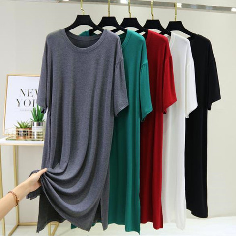 Loose night shirt female modal cotton night dress women spring summer sleepwear new nightdress fat mm nightwear nightgowns ► Photo 1/6