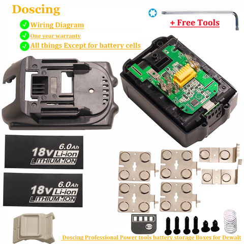 Doscing Li-ion Battery Case Charging Protection Circuit Board Label Box For Makita 18V BL1830 3.0Ah 5.0Ah LED Battery Indicator ► Photo 1/6
