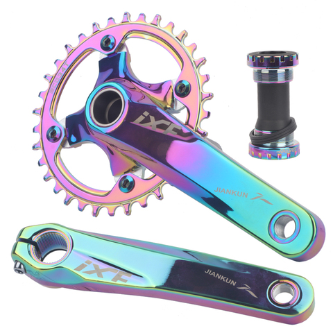 IXF bcd 104 bike crankset Aluminum Alloy Mountain Bike Crank Arm Set 170mm MTB BMX Road Bicyle crankset Colorful JIANKUN ► Photo 1/6