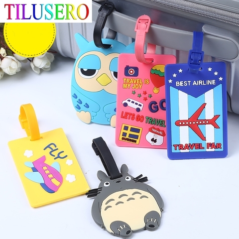 Fashion Map Suitcase Luggage Tag Cartoon ID Address Holder Baggage Label Silica Ge Identifier Travel Accessories ► Photo 1/6