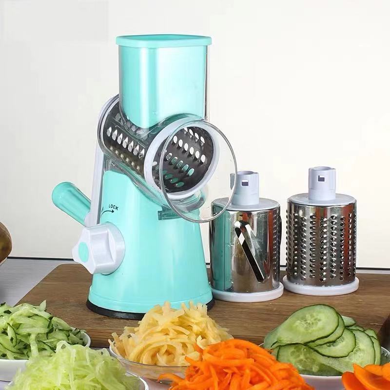 3 In 1 Vegetable Mandoline Slicer Swift Rotary Drum Grater Nut