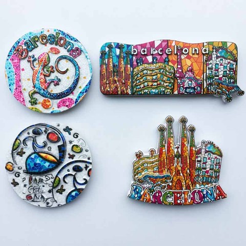 3d Resin Refrigerator Sticker Fridge Magnets Souvenir Spain Barcelona Tourist Souvenir Attractions Home Kitchen Decoration Gift ► Photo 1/5