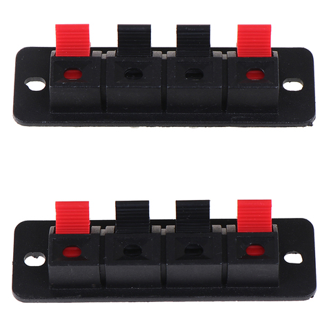 2 Pcs Hot Plastic 4 Positions Connector Terminal Push In Jack Spring Load Audio Speaker Terminals Breadboard Clip ► Photo 1/6