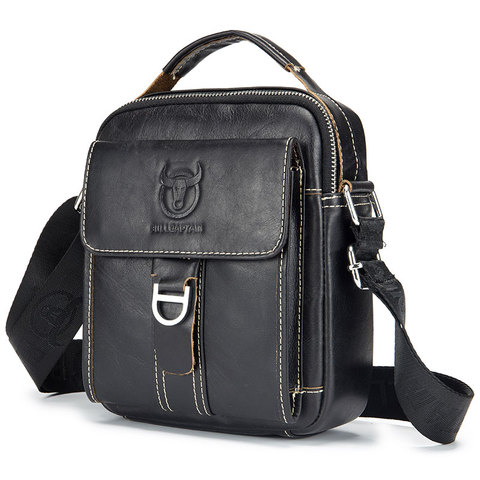 100% Genuine Leather Men Bag Business Messenger Bags Male Cowhide Crossbody Bag Vintage Small Handbag Casual Travel Shoulder Bag ► Photo 1/6