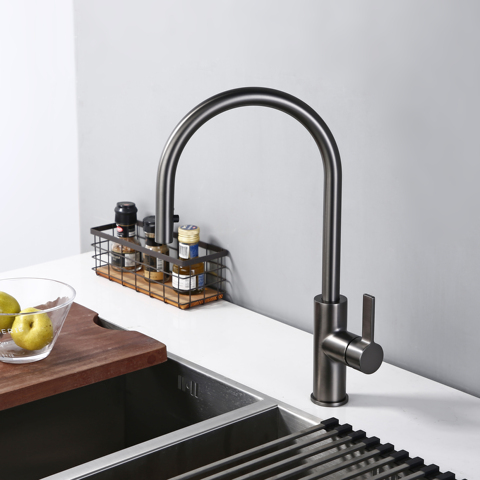 Single handle Pull Out Kitchen Faucet Brushed Gunmetal Matt Black Rotation Kitchen Hot and cold water Sink Taps Kitchen Faucet ► Photo 1/6