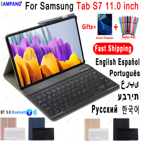 Case for Samsung Galaxy Tab S7 11 Keyboard Case T870 SM-T875 SM-T876 Cover Russian Spanish English Bluetooth Keyboard Funda Case ► Photo 1/6