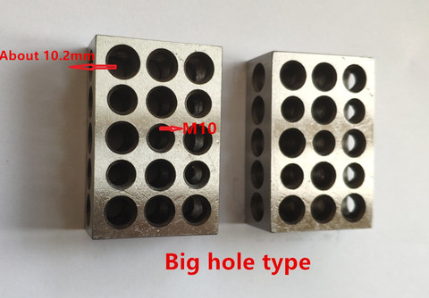 23 holes Precision 25-50-75mm Blocks, 1pair(2pcs), parallel clamping block set, steel block, 5pcs M10 threaded holes. ► Photo 1/1