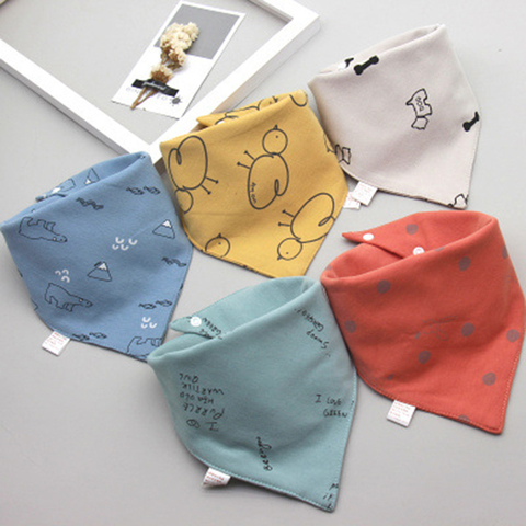 5Pcs/Set Baby Bibs Triangle Double Cotton Bandana Bibs Baby Boys Girls Babador Feeding Smock Infant Burp Cloth Baby Saliva Towel ► Photo 1/6