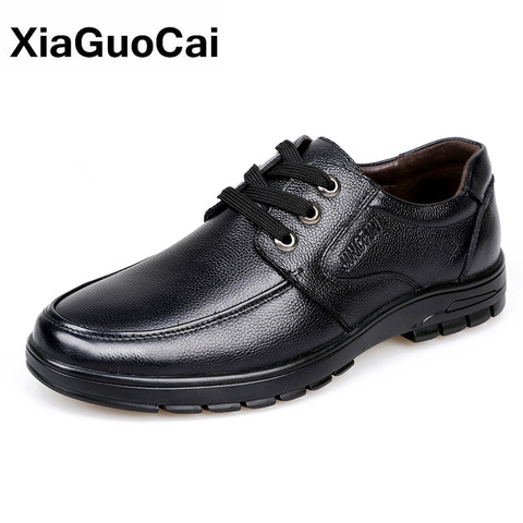 Genuine Leather Men Casual Shoes Luxury British Business Men Shoes Fashion Round Toe Lace Up Spring Autumn Old Man's Footwear ► Photo 1/5