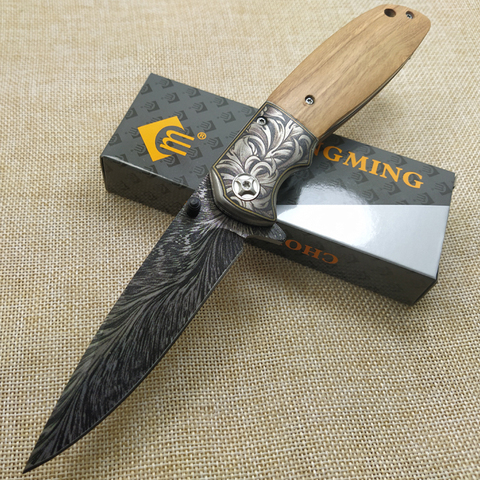8.6'' Folding Knife Hunting Knife Survival Camping Pocket Knife Portable Outdoor Knife Tactical Knives Damascus Knife Tool ► Photo 1/6