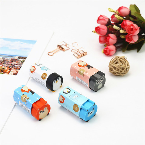 50PCS Cute Rubber Eraser Creative Animal Fruit Pencil Erasers Mini Kawaii  Stationery Kids Student Office Supplies Cute Eraser