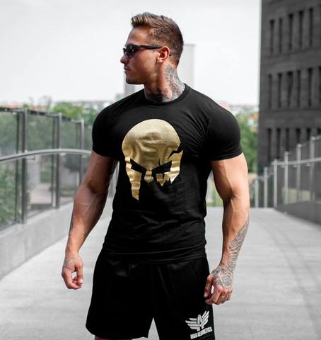 Mens Spring And Summer Fashion Personality Muscular Male T Shirt