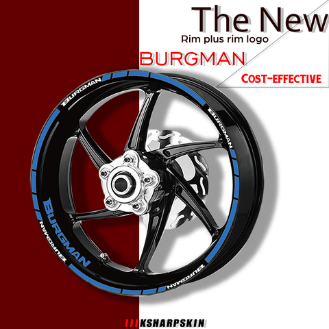 Motorcycle Front Rear Rim wheel reflective sticker Tire logo decorative decals kit set for Suzuki BURGMAN burgman 125 400 650 ► Photo 1/3