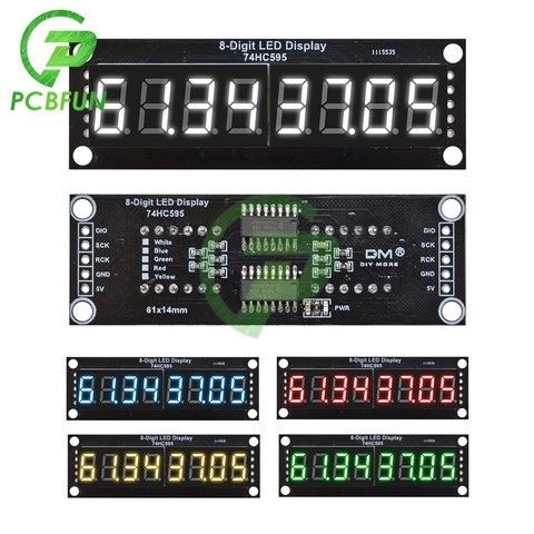 New 0.36 Inch 8-Digit Digital Display Tube Module 74HC595 7 Segments LED Display 4 Colors for Arduino 3-pin Digital I/O Module ► Photo 1/6