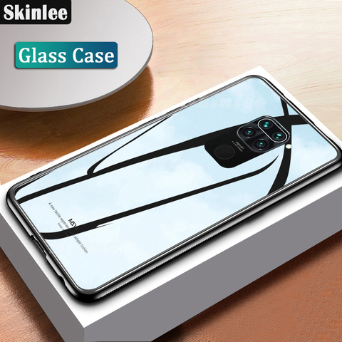 Skinlee For Redmi Note 9 Tempered Glass Case With Soft TPU Frame Shockproof Phone Cover For Redmi Note 9S 9 Pro Case Funda ► Photo 1/6