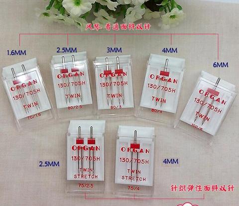 Organ Needles 130/705H Twin needle For Stretch Knitting Fabric Domestic Sewing Machine 75/4MM Twin Needle ► Photo 1/6