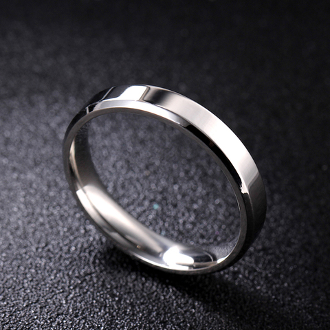 4mm 6mm 8mm Bright and Dull Polish Silver Color Titanium Ring For Men and Women Couple Ring ► Photo 1/4