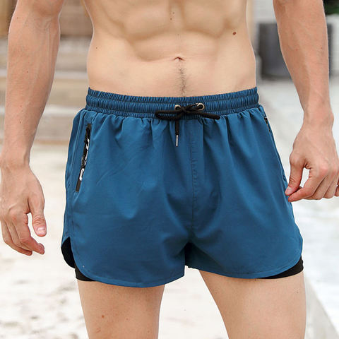 Mens Swimming Shorts Zipper Pocket Swim Trunks Desmiit Swimwear Beach Sport Quick Dry Surf Board Short Pants Man Swimsuit Boxers ► Photo 1/6