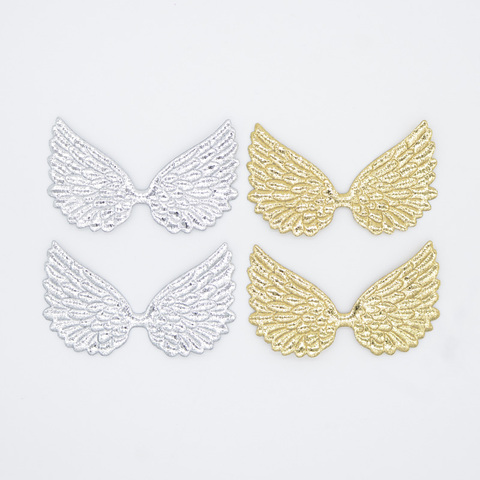 20Pcs Double Sided Gold and Silver Cloth Angel Wing Appliques Patches for DIY Crafts Bow Hairpin Decor Boutique Accessories G99 ► Photo 1/3