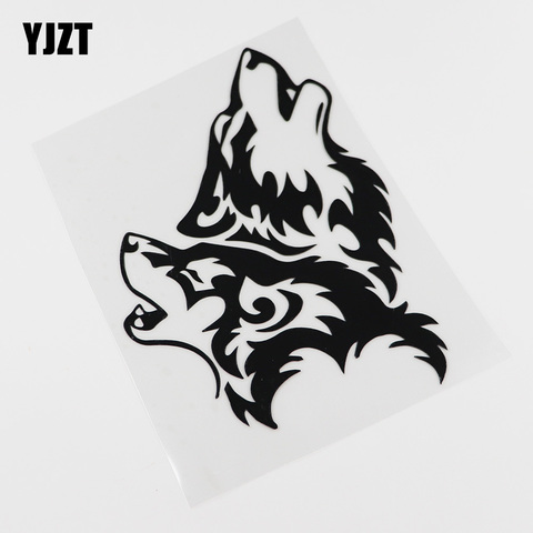 YJZT 12.4CMX16.7CM  Two Wolves Wolf Head Tribal Southwestern Decals Vinyl Car Sticker 13C-0075 ► Photo 1/6