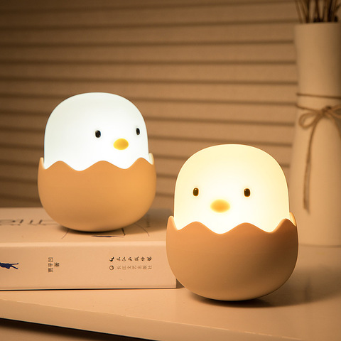 USB Rechargeable Cute Chick Night Light With Touch Control Bedside Lamp Soft Silicone Kids Night Light Baby Nursery Lamp ► Photo 1/6