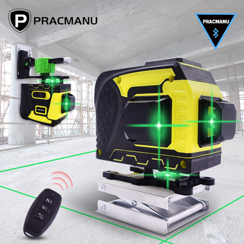 12 Lines 3D Green Laser Level Self-Leveling 360 Horizontal & Vertical Cross Line Powerful Level Laser Bluetooth Connectivity ► Photo 1/6