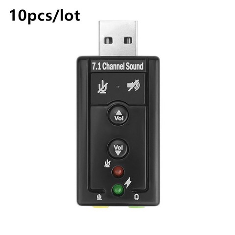 10pcs/lot External USB Sound Card USB2.0 Virtual 7.1 Channel Stereo 3.5mm Headphone Audio Adapter Micphone Sound Card ► Photo 1/4