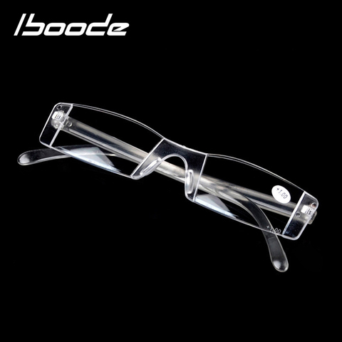 IBOODE Frameless Reading Glasses Women Men Square Rimless Presbyopic Eyeglasses Female Male Hyperopia Eyewear Optics Spectacles ► Photo 1/5