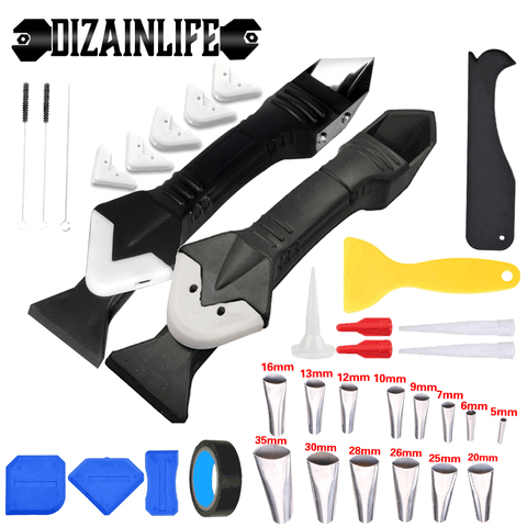 3/5 In 1 Silicone Scraper Sealant Remover Tool Set Caulking Finisher Smooth Grout Removal Stainless Steel/Plastic Scraper Tool ► Photo 1/6