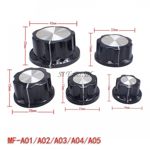 5Pcs MF-A01 MF-A02 MF-A03 MF-A04 MF-A05 Potentiometer Knob WH118/WX050 Rotary Switch Electronic 6mm ► Photo 1/2