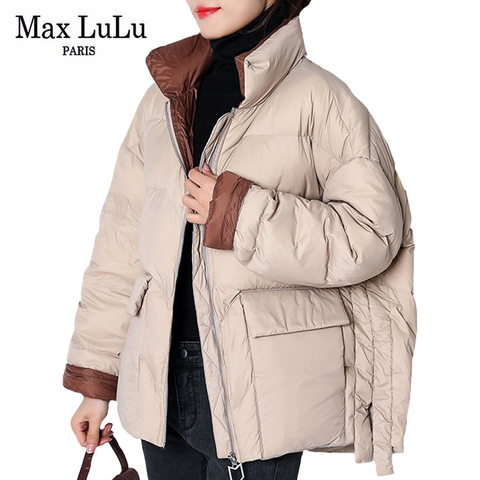 Max LuLu New 2022 Korean Fashion Style Womens Casual Parkas Ladies Vintage Loose Winter Duck Down Jackets Padded Coats Plus Size ► Photo 1/6