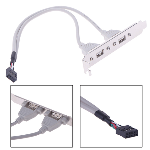 Header Adapter Hot sale 1Pc 2 Port USB2.0 Rear Panel Expansion Bracket to Motherboard USB ► Photo 1/6