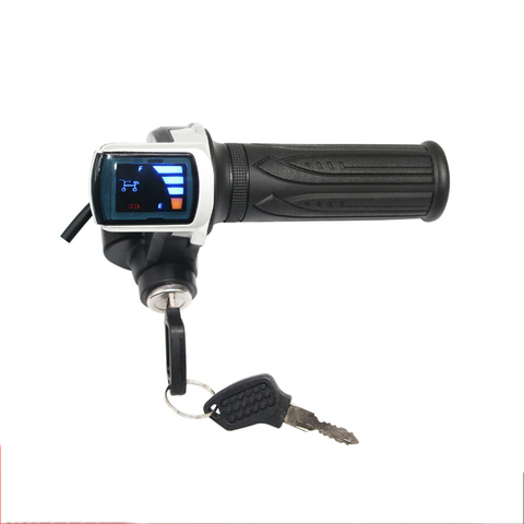 24V 36V 48V electric bicycle twist throttle accelerator gas with LCD display and key lock for electric bike/scooter e-bike parts ► Photo 1/6