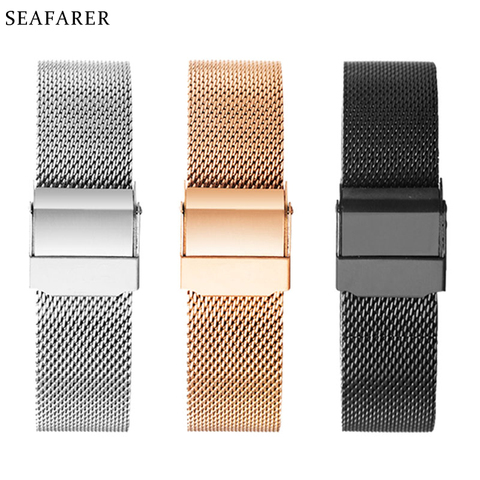 18mm 20mm Metal Stainless Steel Watch Band Strap for DW Tissot Longines Watch Series Sport Milanese Loop Mesh Watchband Bracelet ► Photo 1/6