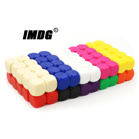 100pcs/pack Blank Dice New Colorful Acrylic 16mm Teaching Props Game Accessories Mathematical Tools Rounded Corner ► Photo 1/5