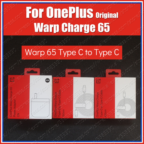 VCA7JA 45W PD Original OnePlus Warp Charge 65W Power Adapter EU UK 10V 6.5A USB C to Type C For OnePlus 8T 8 Pro 8 7T Pro Nord ► Photo 1/6