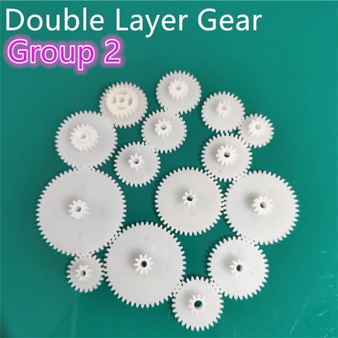 All kinds M0.5 Plastic Teeth Double Layer Gears Reduction Gear Group 2 Deck DIY Toy Robot Car Helicopter Parts Dropshipping ► Photo 1/3