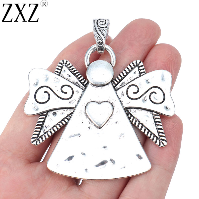Tibetan Silver Open Heart Hammered Charms Pendants Jewelry Making Findings 