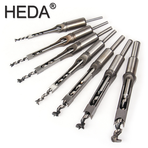 7pcs Hole Bit Woodworking Hole Saw Mortising Chisel Steel Bits Set