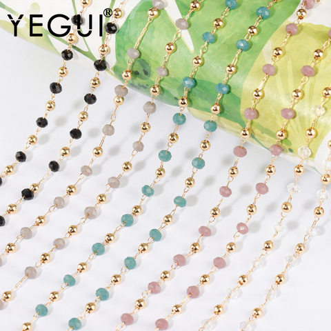 YEGUI C184,diy chain,18k gold plated,0.3microns,copper metal,beads,charms,hand made,diy bracelet necklace,jewelry making,1m/lot ► Photo 1/6