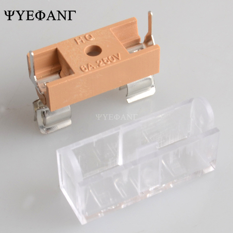 5PCS 5*20mm glass fuse holder transparent holder with transparent cover fuse blocks 5x20mm insurance header 250V ► Photo 1/5