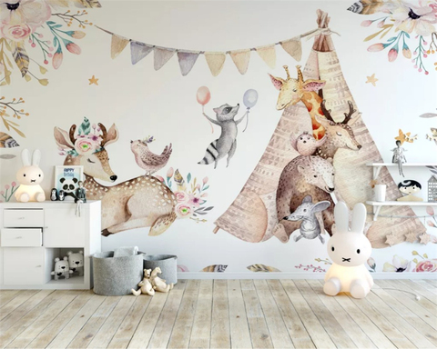 beibehang Custom 3d wallpaper beautiful original forest animal children's room background wall painting wall papers home decor ► Photo 1/6