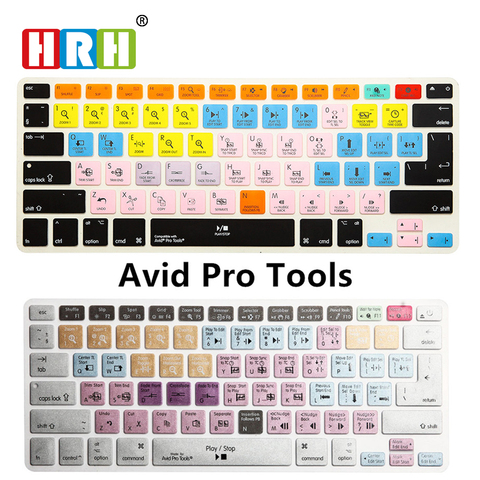 HRH Waterproof Avid Pro Tools Shortcut Hotkey Silicone Keyboard Skin Cover Protective Film for Macbook Air Pro Retina 13