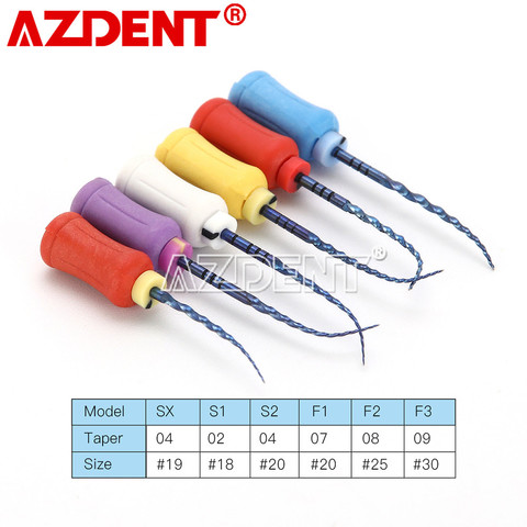 Azdent 6pcs/Pack  Dental Endodontic NiTi Hand Use Heat Activated Rotary File SX-F3 ► Photo 1/6